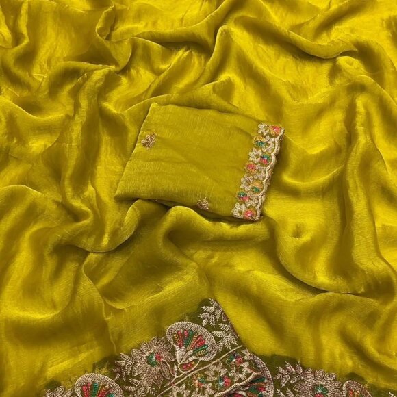 SATIN SAREE - Picture 2 of 12